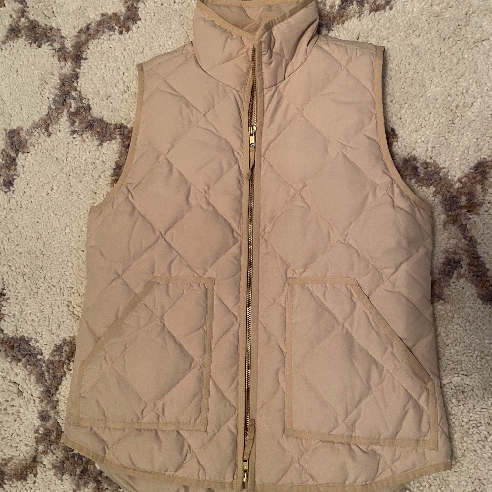 J.Crew Quilted Beige Puffer Vest